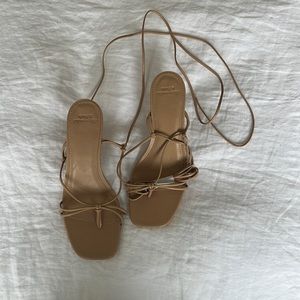Abercrombie and Fitch Nude Ankle Wrap Heels